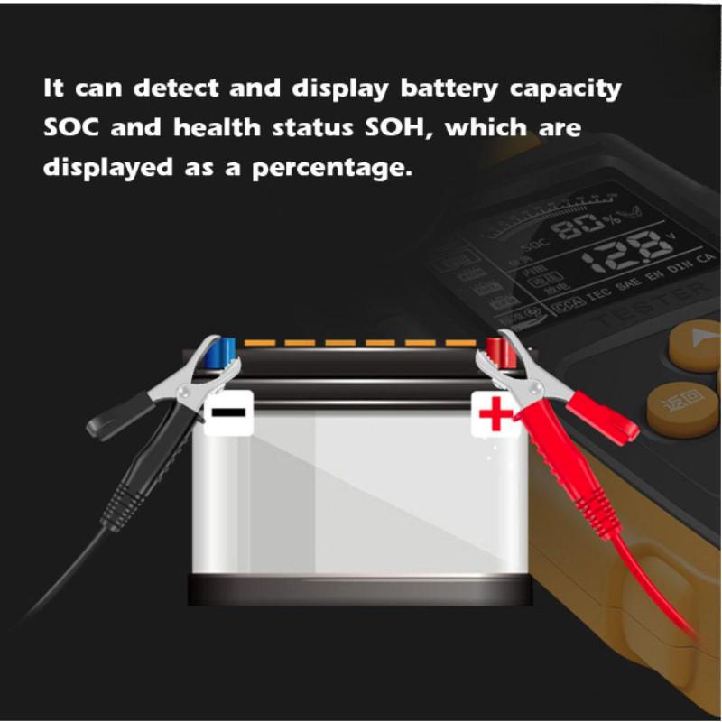 12V/24V Car Battery Tester LCD Digital Battery Analyzer Car Charge Diagnostic Tool SOH SOC CCA IR Measurement Device