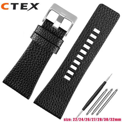 Genuine Lea/ther Strap Watchband For Diesel Watches DZ4386 1657 1399 1206 4323 Black Band 22mm 24mm 26mm 27mm 28mm 30mm 32mm