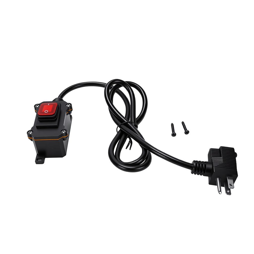 Inline Cord Switch with 4ft 18AWG Cable Piggyback Plug 16A IP67 Water Proof Inline Power Switch NEMA 5 15P Plug and 5