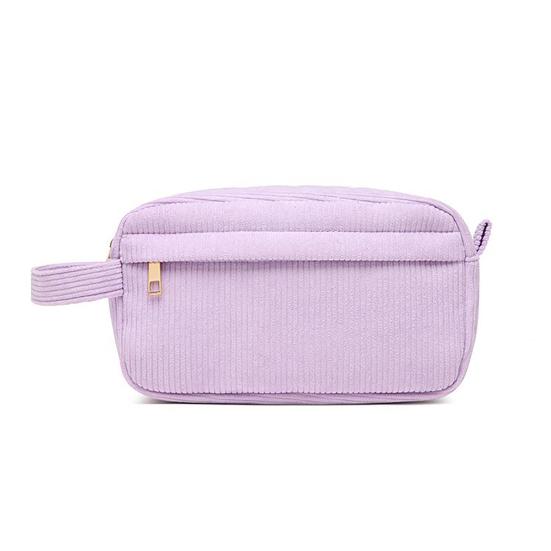 

Cosmetic Pouch Large Capacity with Partition Design And Carrying Strap Storage Bag Splash-Proof Durable Organizer for Makeup Jewelry Keys фиолетовый