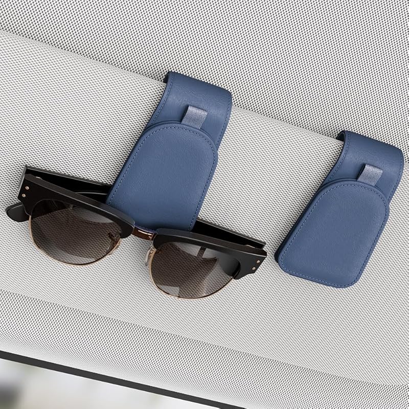 Sotfamily Sunglass Holder for Car Visor, Suede Cloth Magnetic Sunglass Organizer for Car Accessories, 2 Packs, Black