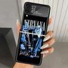 Retro Singer Kurt Cobain Hard PC Phone Case For Samsung Galaxy Z Flip 7 6 5 4 3 Black ZFlip7 ZFlip6 Flip5 Flip4 Flip3 5G Print C