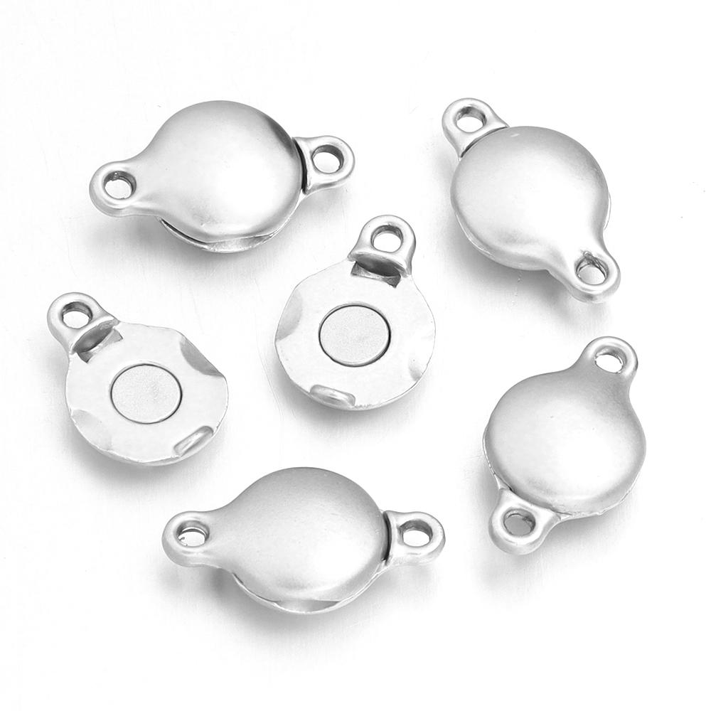 5pcs Alloy Strong Magnetic Clasps Flat Round End Clasps Buckles Connectors For Jewelry Making DIY Necklace Bracelets Accessories