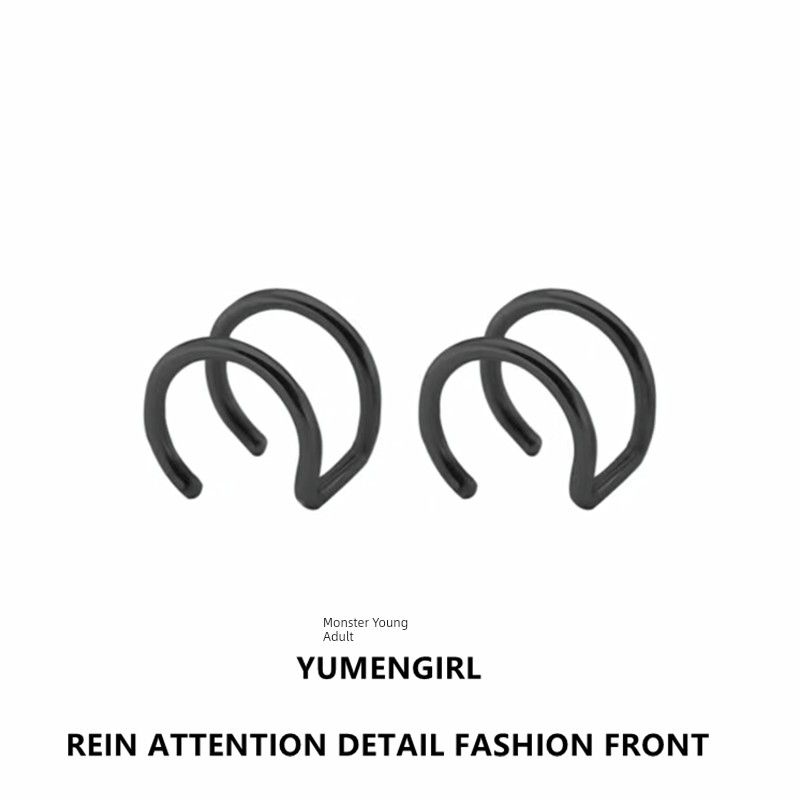 Cool ~ Y2g European and American Culture Titanium Steel Non-Punching Fake Labret Punk Hole-Free Perforation-Free Non-Piercing Lip Ring