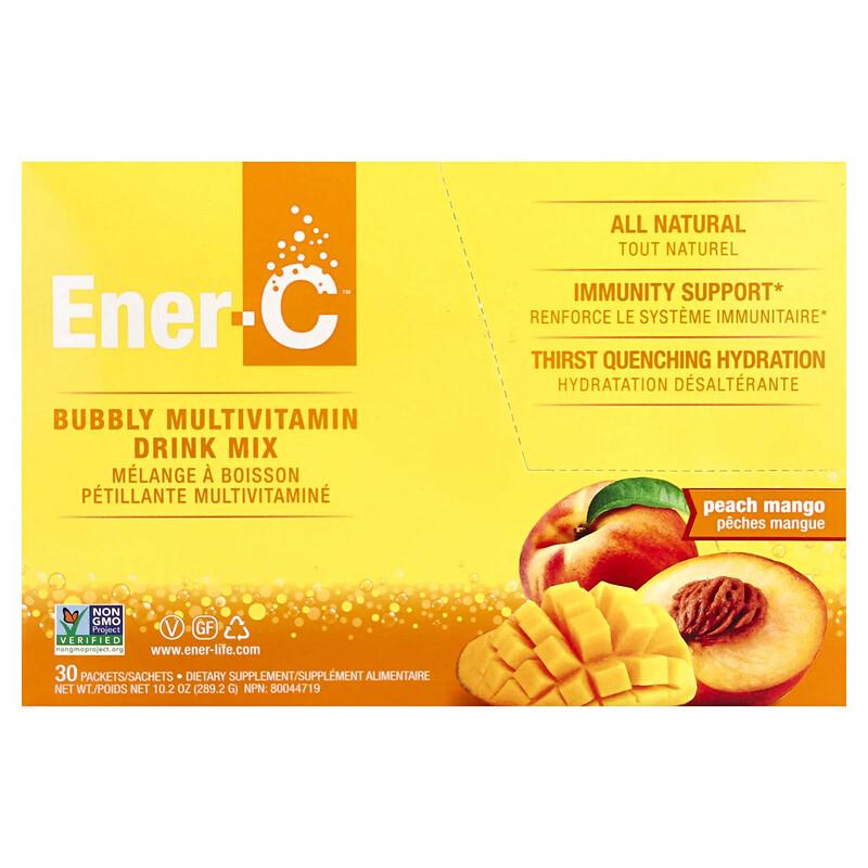 Sprudelndes Multivitamin-Getränkepulver, Pfirsich-Mango, 30 Beutel, 0,3 oz (9,64 g) Jeder