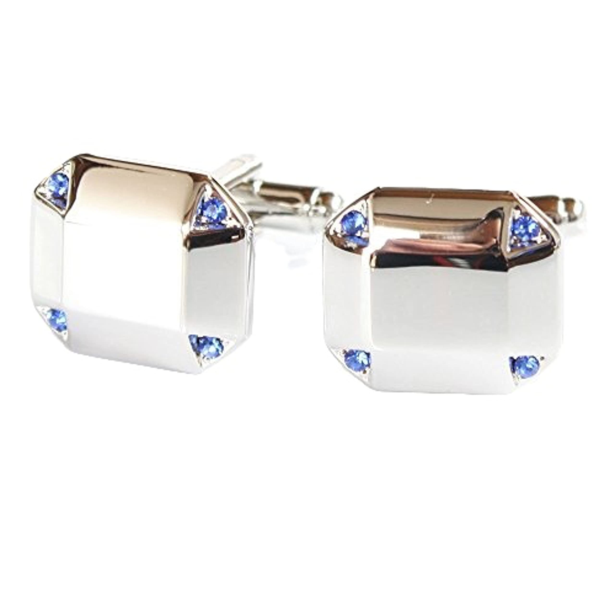 

Запонки Kamakura Cufflinks Studio Four Side Sapphire Crystal Cufflinks cf1343 синий