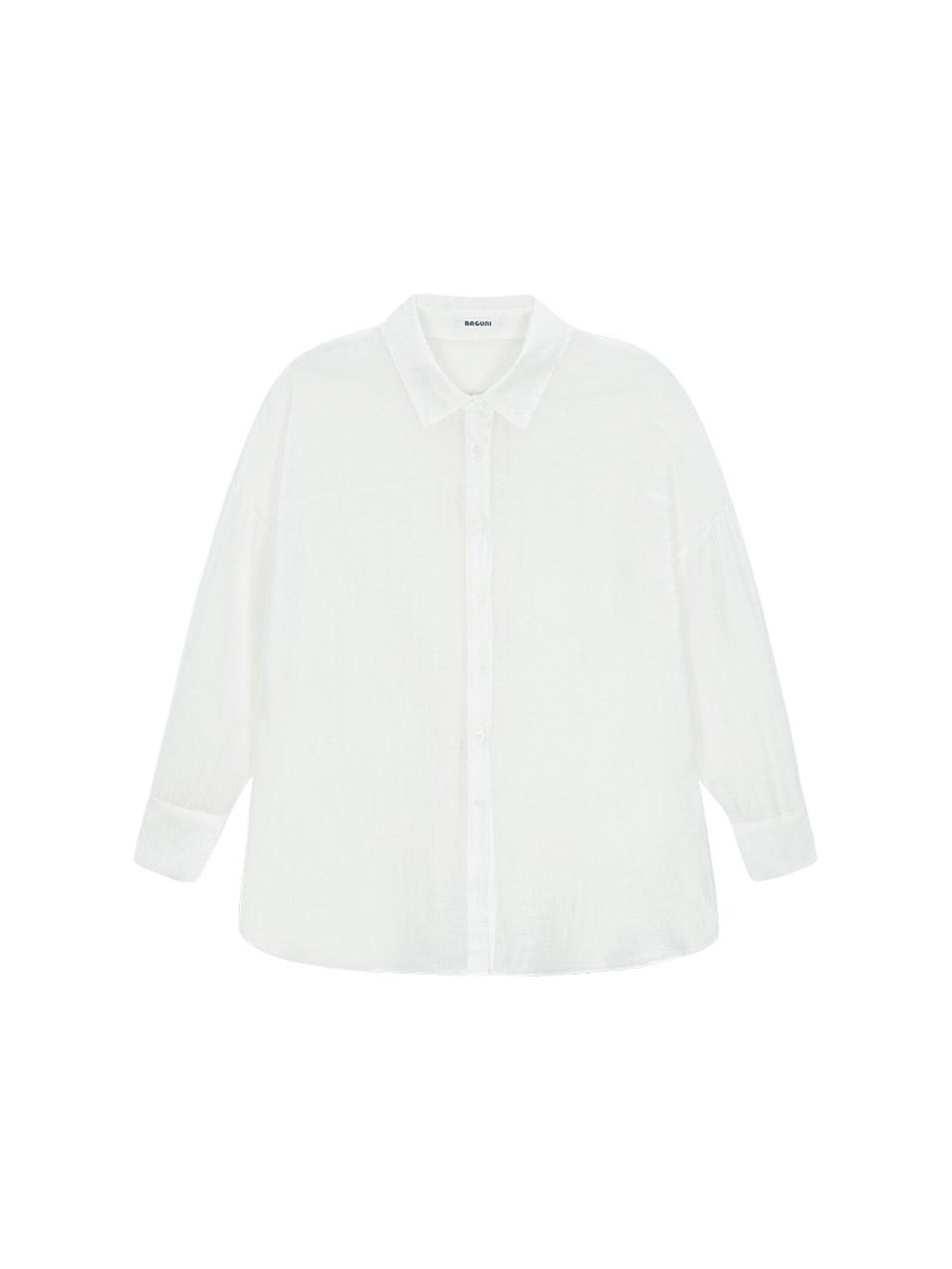 Salad Basket Tencel Shimmer Shirt - White