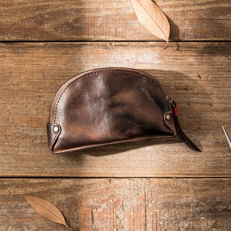 

Оригинальный ретро-кошелек из кожи, сумка для ключей и водительских прав, первый слой из коровьей кожи с растительным составом, мужские и женские сумки для мелочи, полностью кожаные, ручная работа