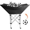 Volleyball Cart Collapsible Wheeled Volleyball Cart with Wheels Practical Sturdy Foldable Volleyball Ball Basket Cart with Bag