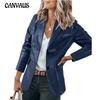 Spring and Autumn Women's Jacket Temperament Slim-fit Lapel Single Breasted Solid Color PU Leather Long-sleeved Tops