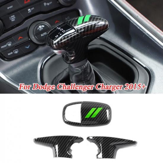 Зеленый Для Challenger Charger Durango 2015+ Накладка на кнопку переключения передач Отделка Карбон