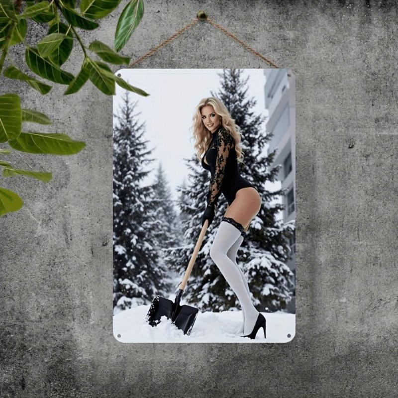 Lamiere Pin-Up Girl, Decorazione Metallica per Officina Garage 20x30cm