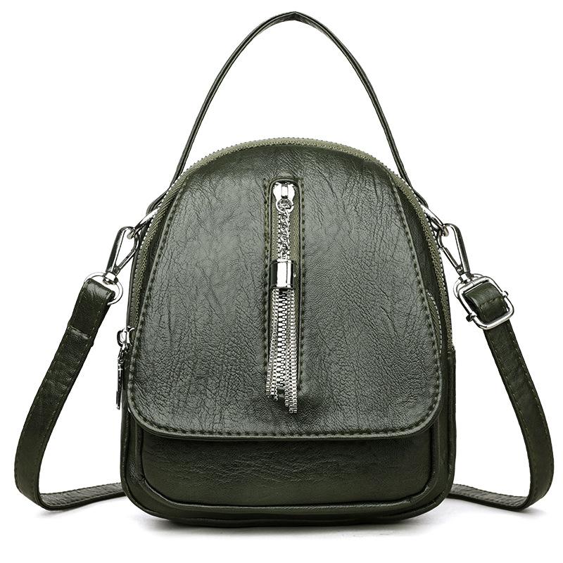 Versatile Soft Leather Portable Shoulder Messenger Bag Change Bag