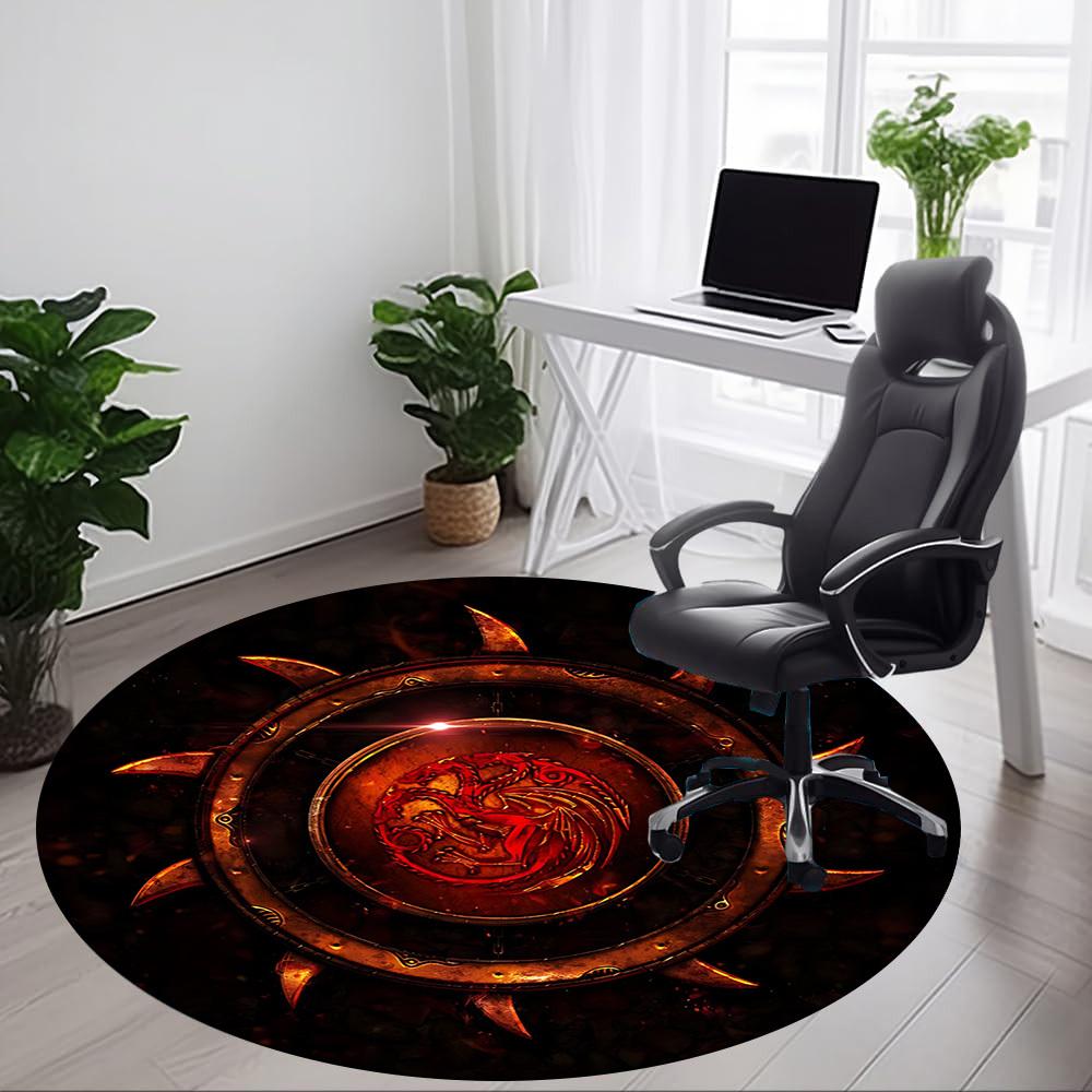 1pc Game of Thrones Office Round Area Rug, Indoor Mat Suitable For Office,Bedroom Living Room Home Decor, Room Deco a0926096