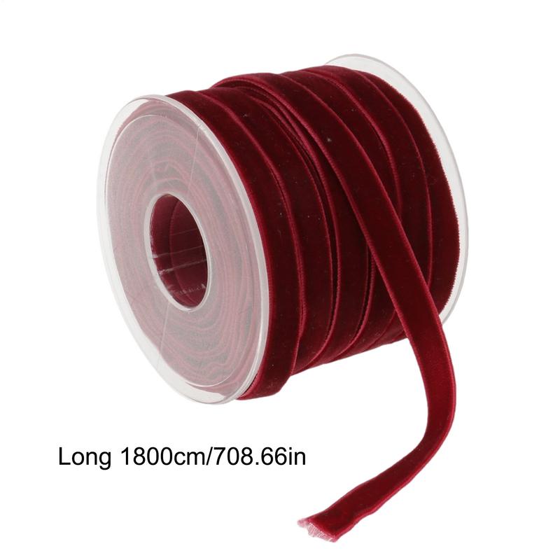 10mm Dark Red Single Face Nylon Velvet Ribbon For Handmade Gift Bouquet Wrapping Supplies Home Party Christmas Decoration