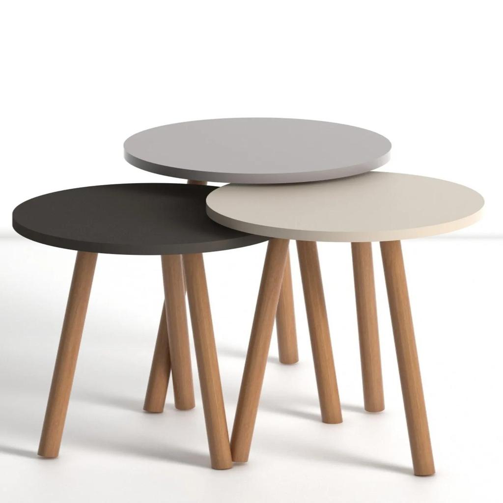 EPeddler Home Dřevěný odkládací stolek, Sada 3 konferenčních stolků