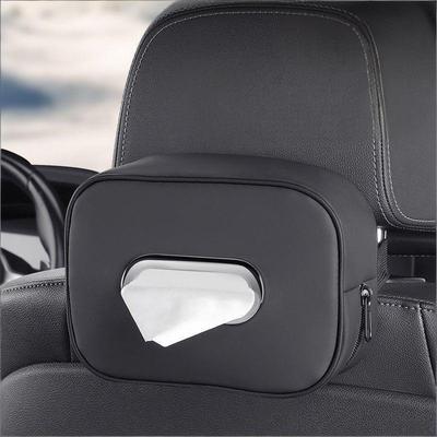 Taschentuchbox fürs Auto, Nappaleder, für die Mittelkonsole, Armlehne, Serviettenbox, Sonnenblende, Rücksitz, Taschentuchetui mit Befestigungsgurt