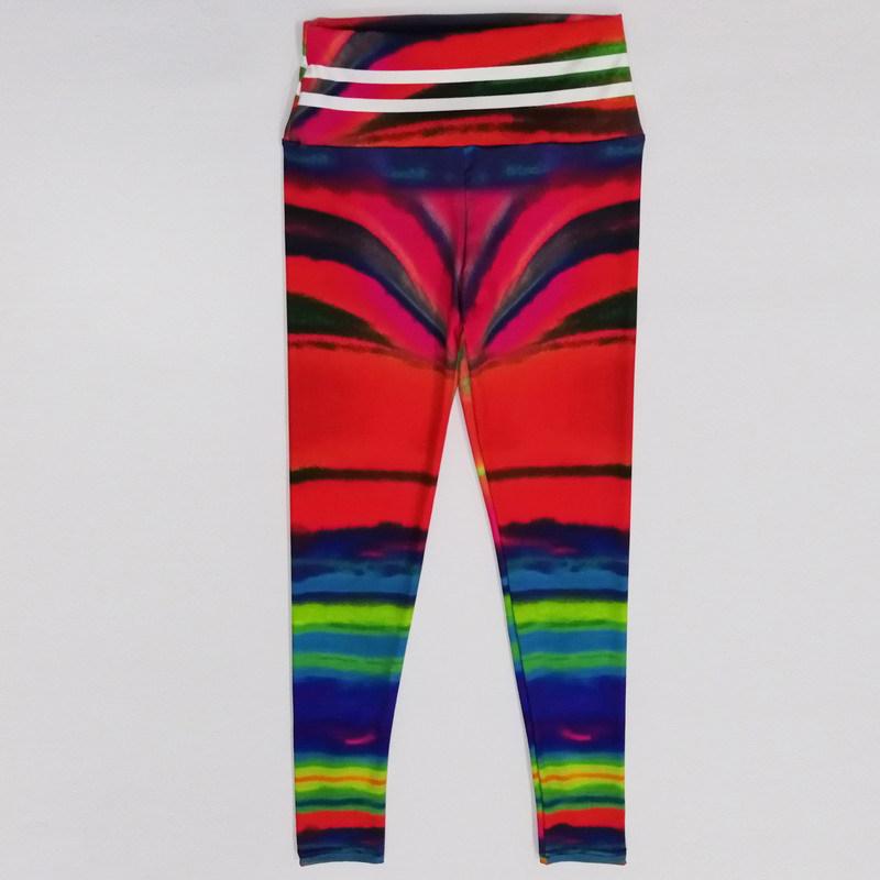 Colourful Sunset Print High-Waisted Leggings for Fitness, Yoga and Workouts - Women's