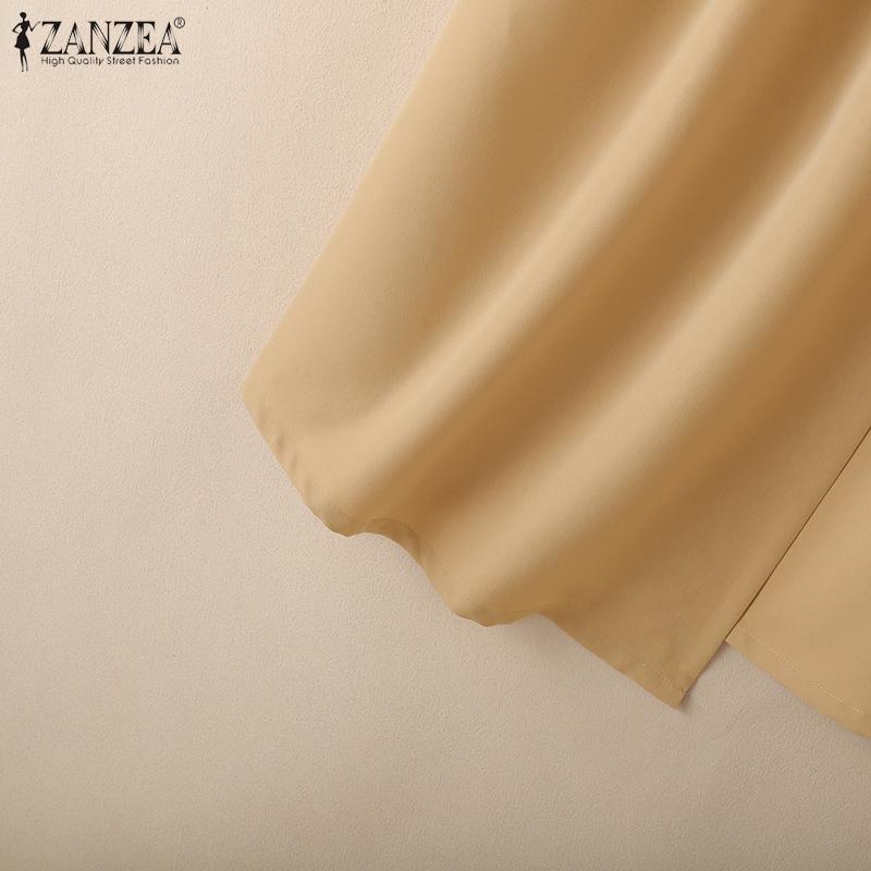 ZANZEA Dámské ležérní letní sukně s elastickým pasem v jednobarevném provedení