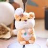 Cute Chef Hat Hamster Plush Keychain Little Mouse Stuffed Doll Keyring Cartoon Plush Toys Backpack Hanging Decoration Bag Charm