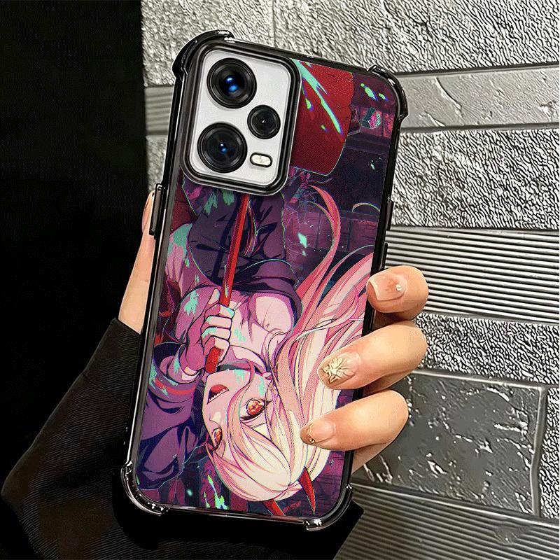 Anime Character Power CSM Soft Phone Case For Xiaomi Redmi Note 14 15 Pro Plus 13 12 11S 11T 5G 10 9S 9 Plating Anti-Fall Fundas