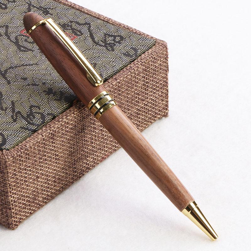 Single Walnut Pencil Case Set, Black Walnut Pen Storage Box, Wooden Signature Pen Case, Business Gift Pen.
