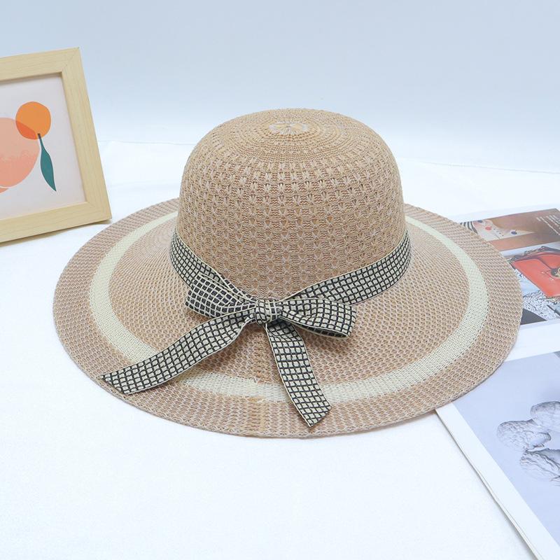 New Straw Hat Women's Outdoor Sunshade Sunscreen Hat Big Brim Trendy Vacation Beach Hat Breathable Cool Hat
