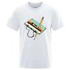 80s Nostalgia Cassette Pencil Graphic Tee Retro Music Unisex Short Sleeve Cotton Blend Vintage Y2K Streetwear Tshirt Men Women