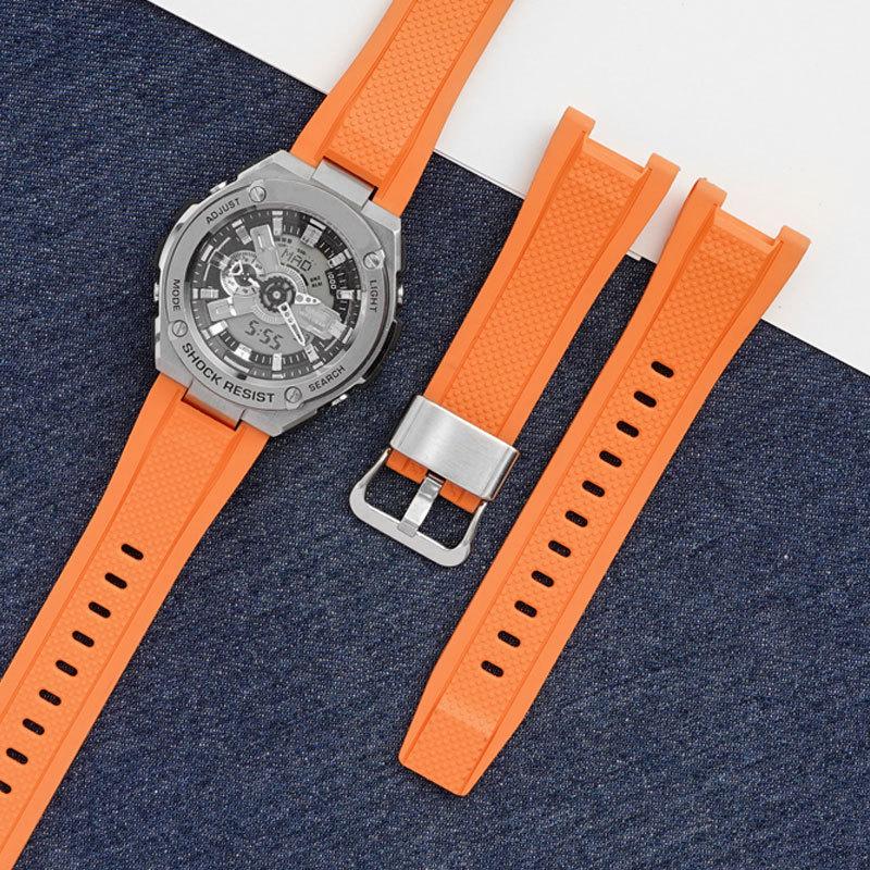 Correa de Resina para Casio G-Shock GST-W300 GST-S300 GST-S210B GST-S110 GST-W110 Hombres Reemplazo Pulsera Brazalete de Goma Camuflada para Reloj