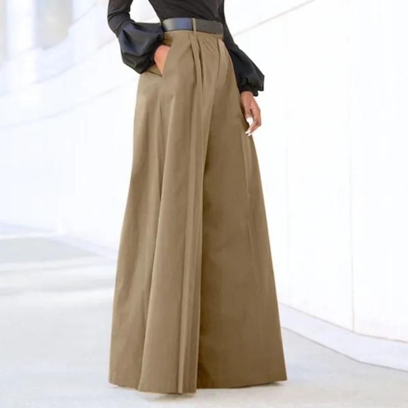 New Women's High Waisted Flared Pants, Fashionable and Elegant Wide Leg Pants