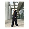 Women's Hooded Zippered Sleeves Elastic Wide Leg Pants Suit