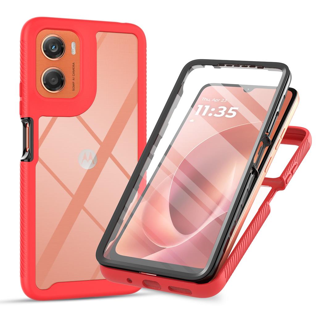Do Moto G06 4G Odporne na wstrząsy Przezroczyste Etui Wbudowana Ochrona Ekranu Pełne Wytrzymałe Etui Defender dla Motorola G06 Case,G56,G86