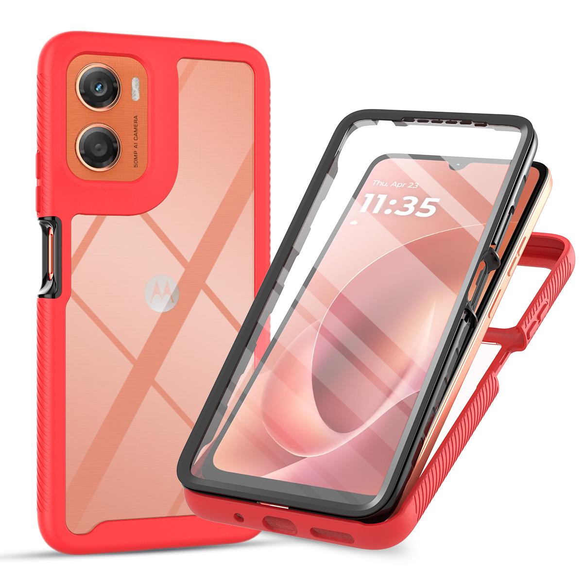 

For Moto G06 4G Shockproof Clear Case Built in Screen Protector Full Body Rugged Defender Cover for Motorola G06 Case,G56,G86 PC TPU&Case & Screen Protector&Motorola Moto G56
