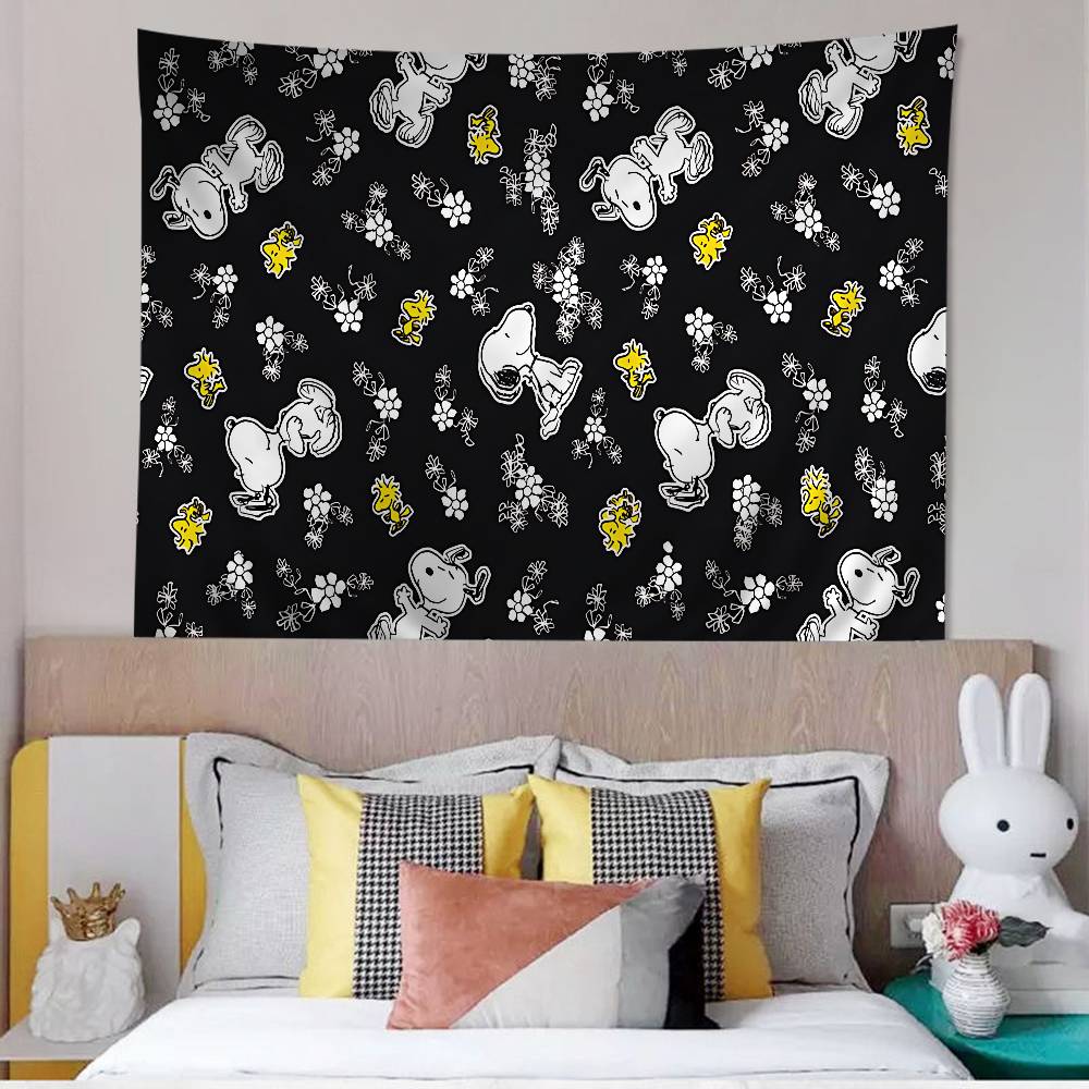 Cute Dog SSnoopy Printed Large Wall Tapestry Indian Buddha Wall Decoration Witchcraft Bohemian Hippie Wall Art Decor
