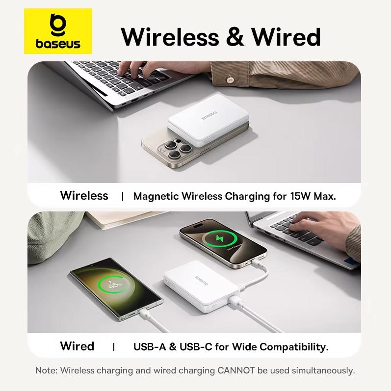 Baseus magnetic power bank 10000mAh 15W wireless fast charging qi2 certification can be used on airplanes PPWPQ10-20