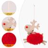 1PC Cute Christmas Tree Decor Xmas New Year Xmas Party Decor Wooden Plush Deer Pendant