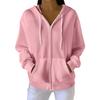 Women's Casual Fashion Long-Sleeved Zip-Up Christmas Print Knitted Hoodie