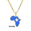 Africká mapa Hip-Hop nerezový náhrdelník: Nigérie, Somálsko, Angola Design