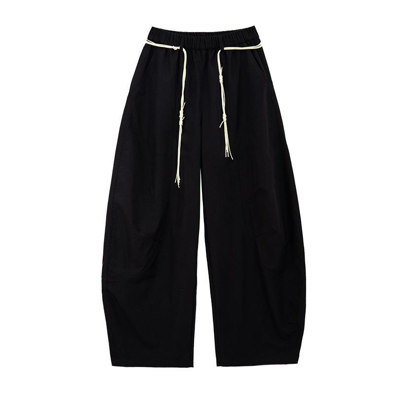 Lazy wide-leg pants women's summer new high-waisted slim-fitting and thin scimitar pants versatile floor-mopping trousers