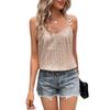 Women Glitter Loose Camisole Tops Sleeveless V Neck Vest Casual Elegant Tank Tops Female Summer Shirts