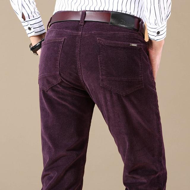 Winter Velvet Corduroy Pants Men Black Brown Thicken Loose Casual Pants  Male Trousers Clothes Straight 2022