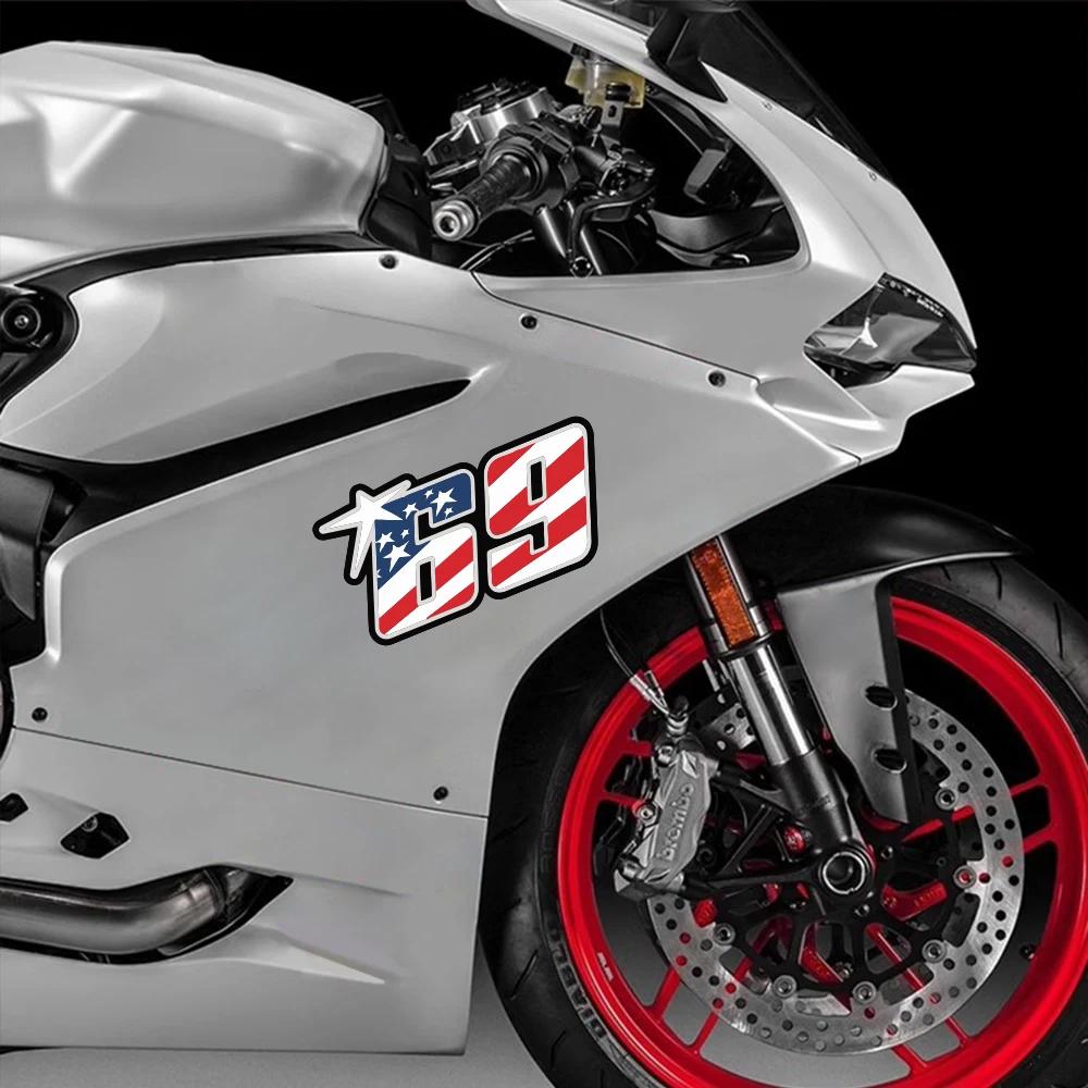 Motorcycle Stickers USA Flag Number 69 Decoration Fuel Tank Helmet Cover For Honda SP 125 Shine Hero Motor Yamaha Bajaj Kawasaki