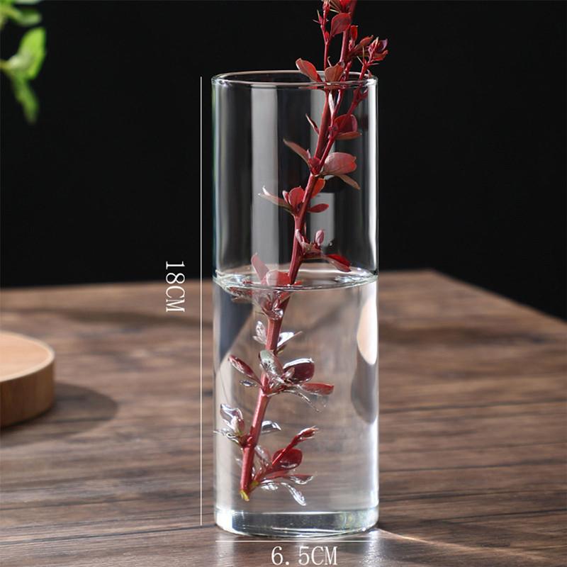 Glass Cylinder Vases Glass Hydroponic Vase Transparent Glass Vase Candle Holders Clear Flower Vase for Tables Wedding Decor