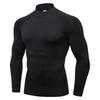 Men's Long Sleeve High Neck Sport Bodysuit - Quick-Dry High Elastic Fitness Training Base Layer Top