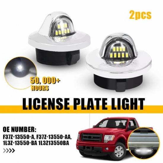 Pair License Lights Plate Set of 2 Driver & Passenger Side White&Red for Ford