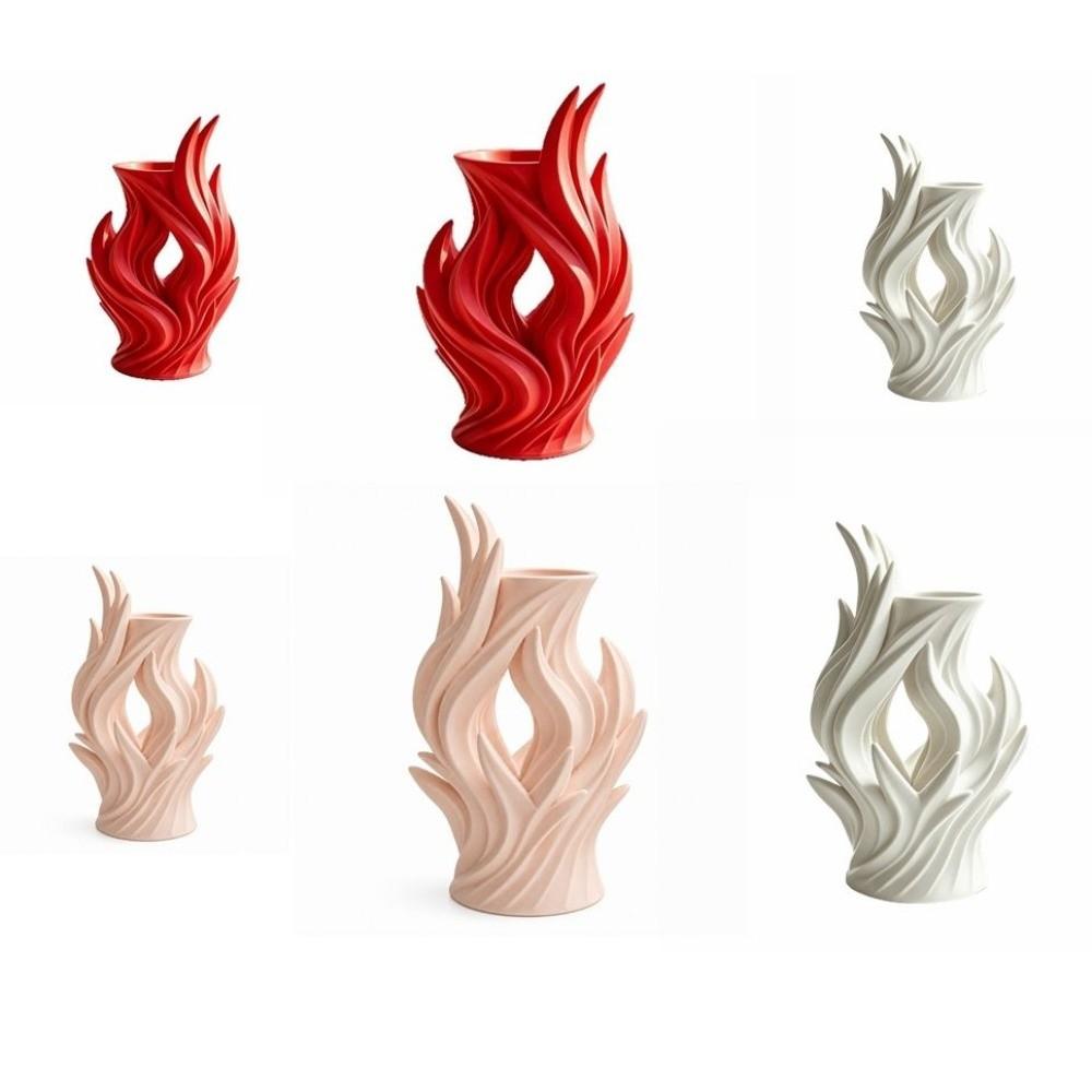 3D-gedruckte künstlerische Flammenvase Verdrehte Wellen-Blumenbehälter Unregelmäßige Vase Schreibtischdekoration