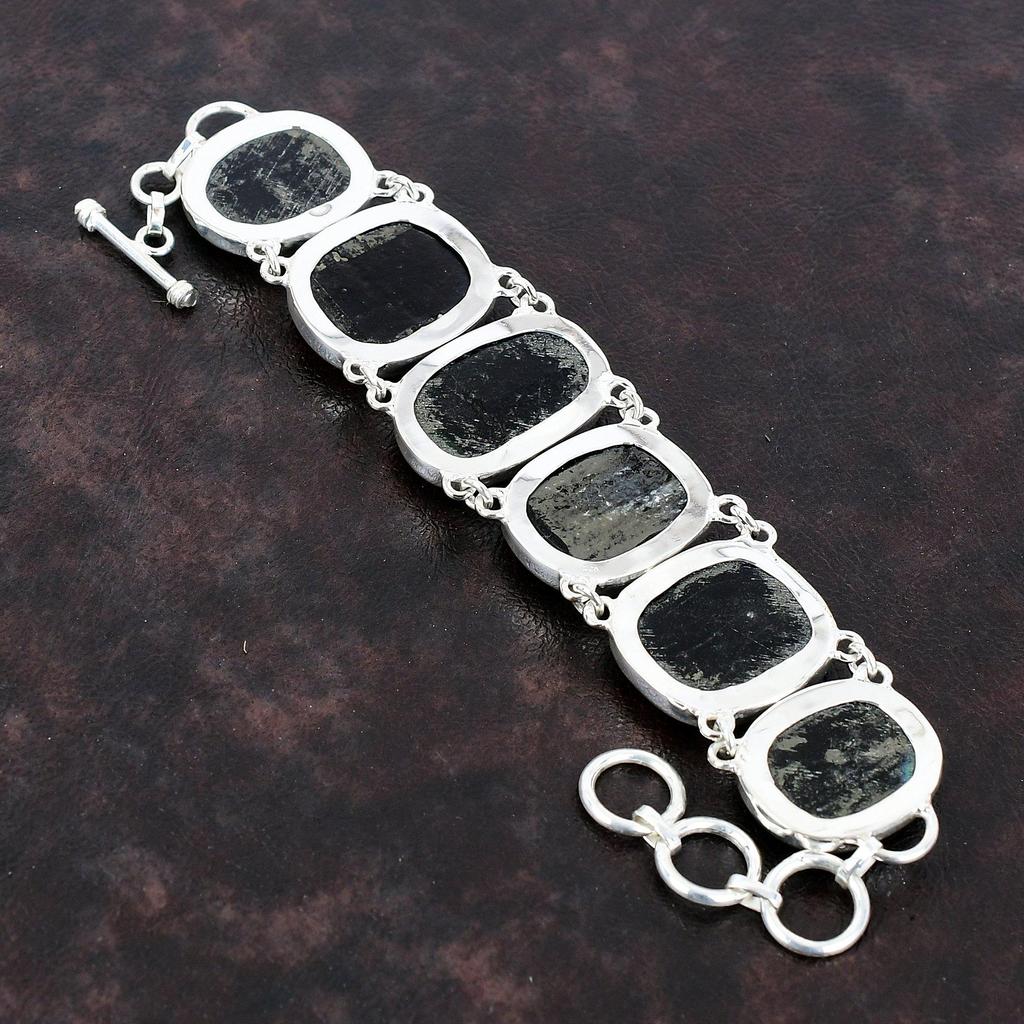 American Dichroic Glass Bracelet 925 Sterling Silver Bracelet Adjustable Chain Bracelet Handmade Gemstone Bracelet Silver Jewelry For Gifts