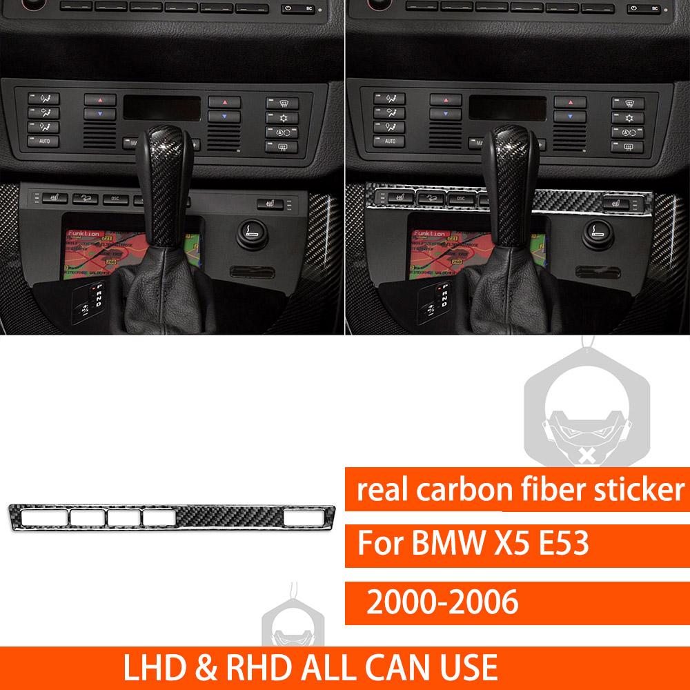 For BMW X5 E53 2000-2006 Center Dashboard Full Set Kit Trim Cover Tuning Real Carbon Fiber Sticker Car Interior Accessories
