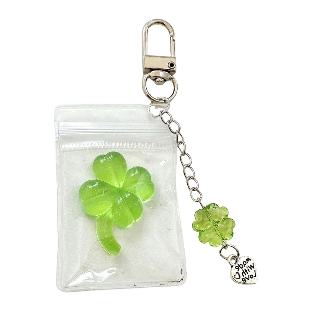 Adorable Four Leaf Clovers Pendant for Bags Or Keys Handmade Keychain Lanyard Phone Strap Stylish Cellphone Decoration
