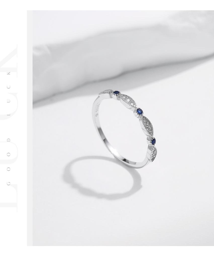 MODIAN S925 Sterling Silver Rhinestone Ring for Women – Elegant, Simple, Versatile Stacking Band